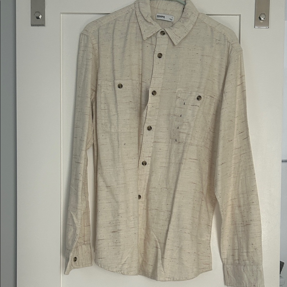 Kohl's Sonoma Men’s Cream Supersoft Flannel Shirt